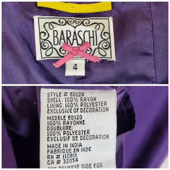 ANTHROPOLOGIE Satin Sleeveless Dress SZ 4 Rosette A Line Purple Small Baraschi - Picture 10 of 12